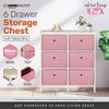 Home Master 6 Drawer Pine Wood Storage Chest Pink Fabric Baskets 70 x 80cm Deals499