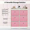 Home Master 6 Drawer Pine Wood Storage Chest Pink Fabric Baskets 70 x 80cm Deals499
