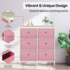 Home Master 6 Drawer Pine Wood Storage Chest Pink Fabric Baskets 70 x 80cm Deals499