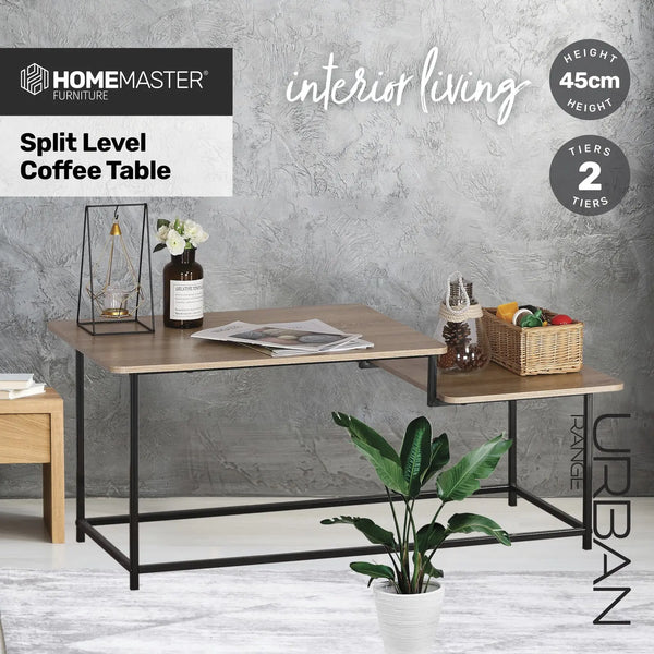 Home Master Coffee Table 2 Tier Split Level Stylish Modern Design 1.09m Deals499