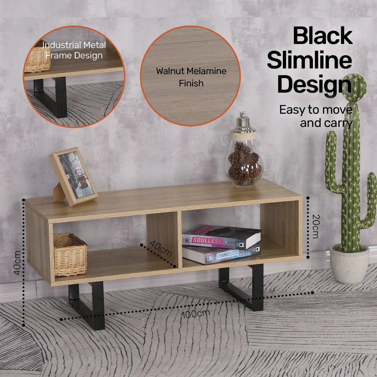 Home Master Coffee Table Wide Dual Storage Stylish Modern Design 1m Deals499