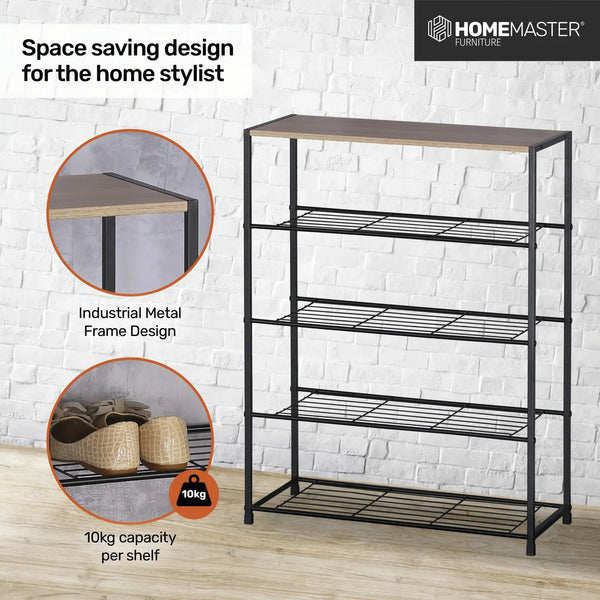 Home Master Display Shelf/Rack 5 Tier Sleek Modern Industrial Design 83cm Deals499