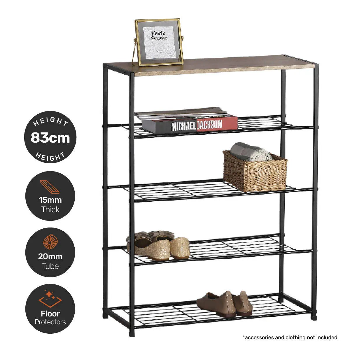 Home Master Display Shelf/Rack 5 Tier Sleek Modern Industrial Design 83cm Deals499