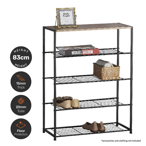 Home Master Display Shelf/Rack 5 Tier Sleek Modern Industrial Design 83cm Deals499