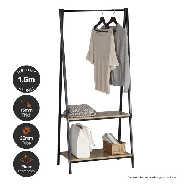 Home Master Garment Rack &amp; Shelving 2 Tier Sleek Stylish Modern Design 1.5m Deals499