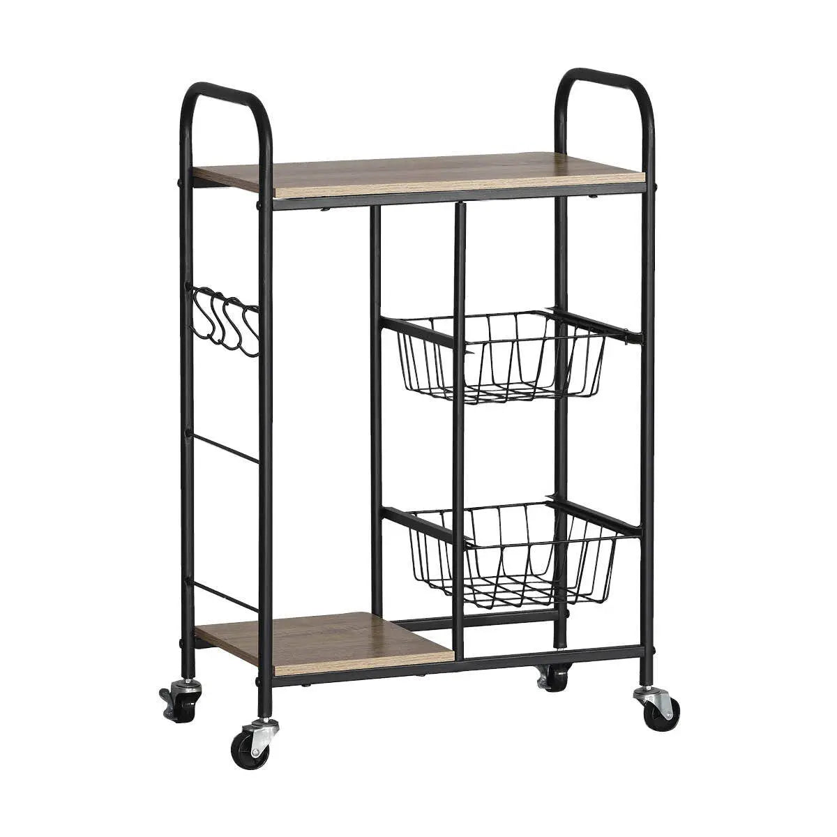 Home Master Kitchen Trolley 2 Tier Stylish Modern Industrial Design 85cm Deals499