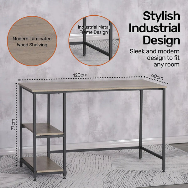 Home Master Office Desk &amp; Storage Shelves 2 Tier Stylish Modern Design 77cm Deals499