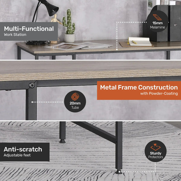 Home Master Office Desk &amp; Storage Shelves 2 Tier Stylish Modern Design 77cm Deals499