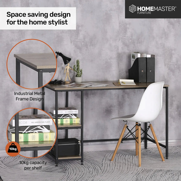 Home Master Office Desk &amp; Storage Shelves 2 Tier Stylish Modern Design 77cm Deals499