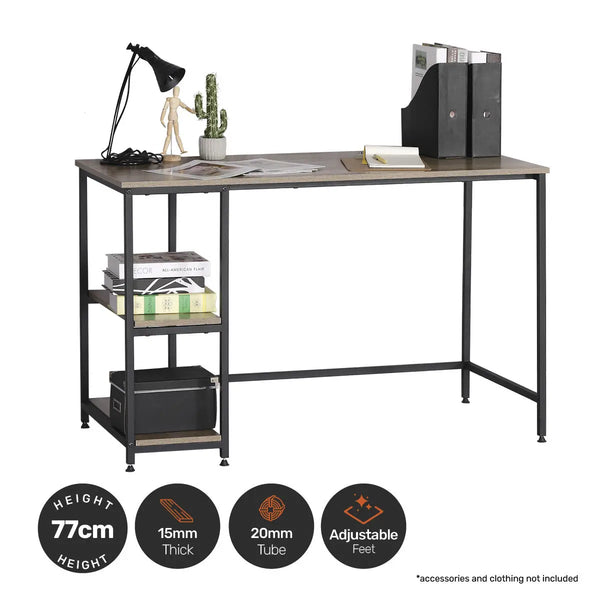Home Master Office Desk &amp; Storage Shelves 2 Tier Stylish Modern Design 77cm Deals499