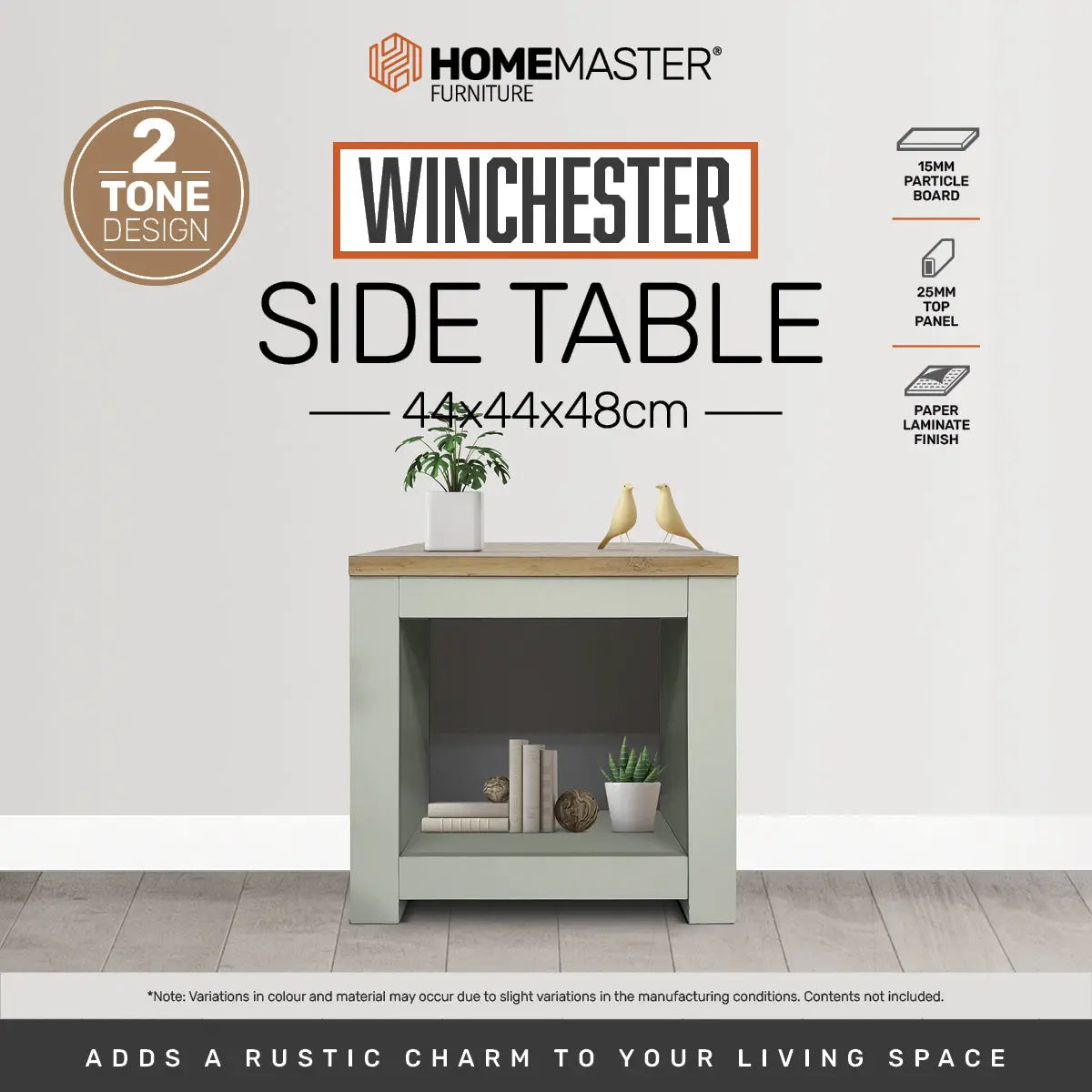 Home Master Winchester Two Tone Side Table Stylish Flawless Design 44 x 48cm Deals499