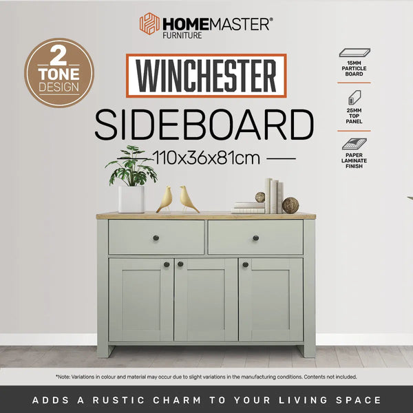 Home Master Winchester Two Tone Sideboard Stylish Flawless Design 110cm Deals499
