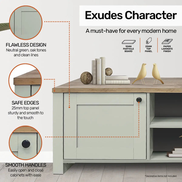 Home Master Winchester Two Tone TV Entertainment Unit Stylish Design 150cm Deals499