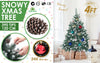 Home Ready 4Ft 120cm 390 tips Green Snowy Christmas Tree Xmas Pine Cones + Bauble Balls Deals499
