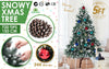 Home Ready 5Ft 150cm 720 tips Green Snowy Christmas Tree Xmas Pine Cones + Bauble Balls Deals499
