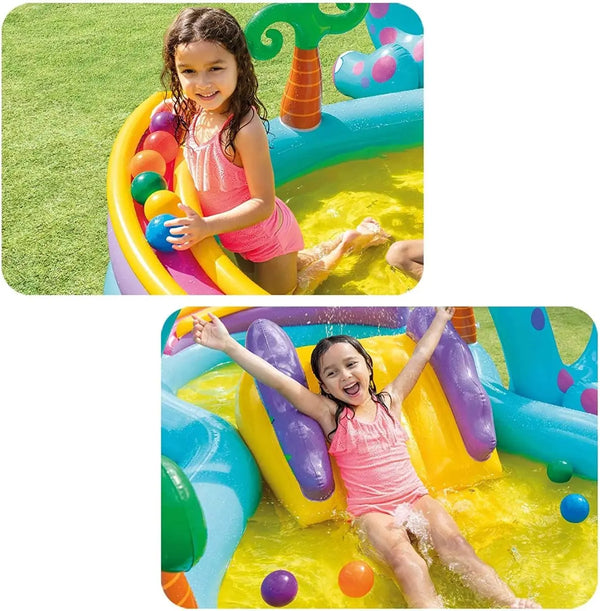 INTEX Dinoland Inflatable Play Centre Paddling Pool & Water Slide 57135NP Deals499