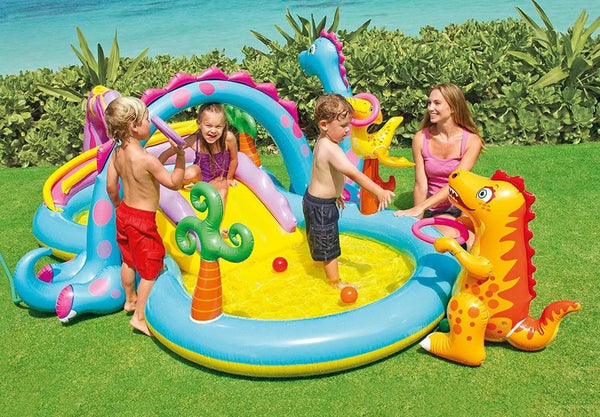 INTEX Dinoland Inflatable Play Centre Paddling Pool & Water Slide 57135NP Deals499