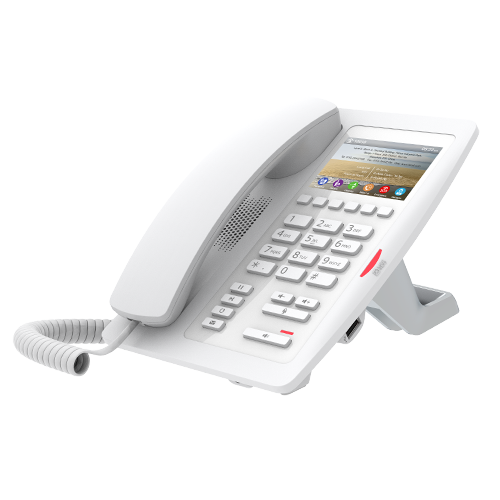 Fanvil H5 Hotel / Office Enterprise IP Phone - 3.5' Colour Screen, 1 Line, 6 x Programmable Buttons, Dual 10/100 NIC, POE, 2 Years Warranty- White FANVIL