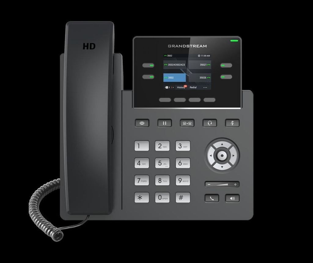 GRANDSTREAM GRP2612P 4 Line IP Phone, 2 SIP Accounts, 320x240 Colour Screen, HD Audio, Powerable Via POE GRANDSTREAM