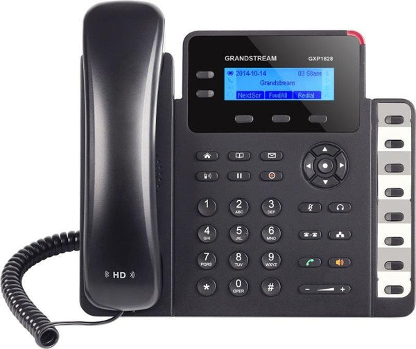 GRANDSTREAM GXP1628 2 Line IP Phone, 2 Sip Accounts, 132x48 Backlit Graphical Display, HD Audio, Dual-Switched Gigabit Ports, Powerable Via POE GRANDSTREAM