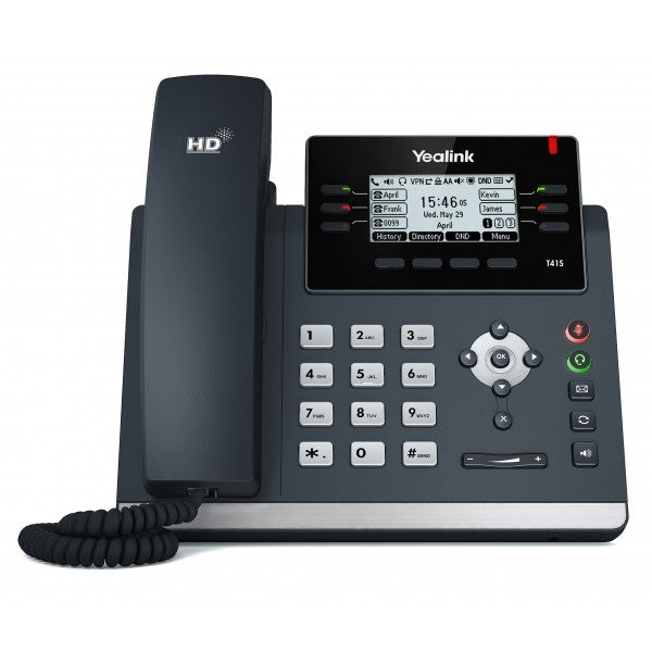 YEALINK T41S 6 Line IP phone, 2.7'192x64 pixel graphical LCD with backlight, 2x 10/100 Ports, 6 Program keys/BLF/XML/HDV, 1x USB Port, Opus Suppor YEALINK