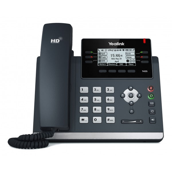 YEALINK T42S 12 Line IP phone, 2.7'192x64 pixel graphical LCD with backlight, Dual Gigabit Ports, 6 Program keys/BLF/XML/HDV, 1x USB Port, Opus Suppor YEALINK