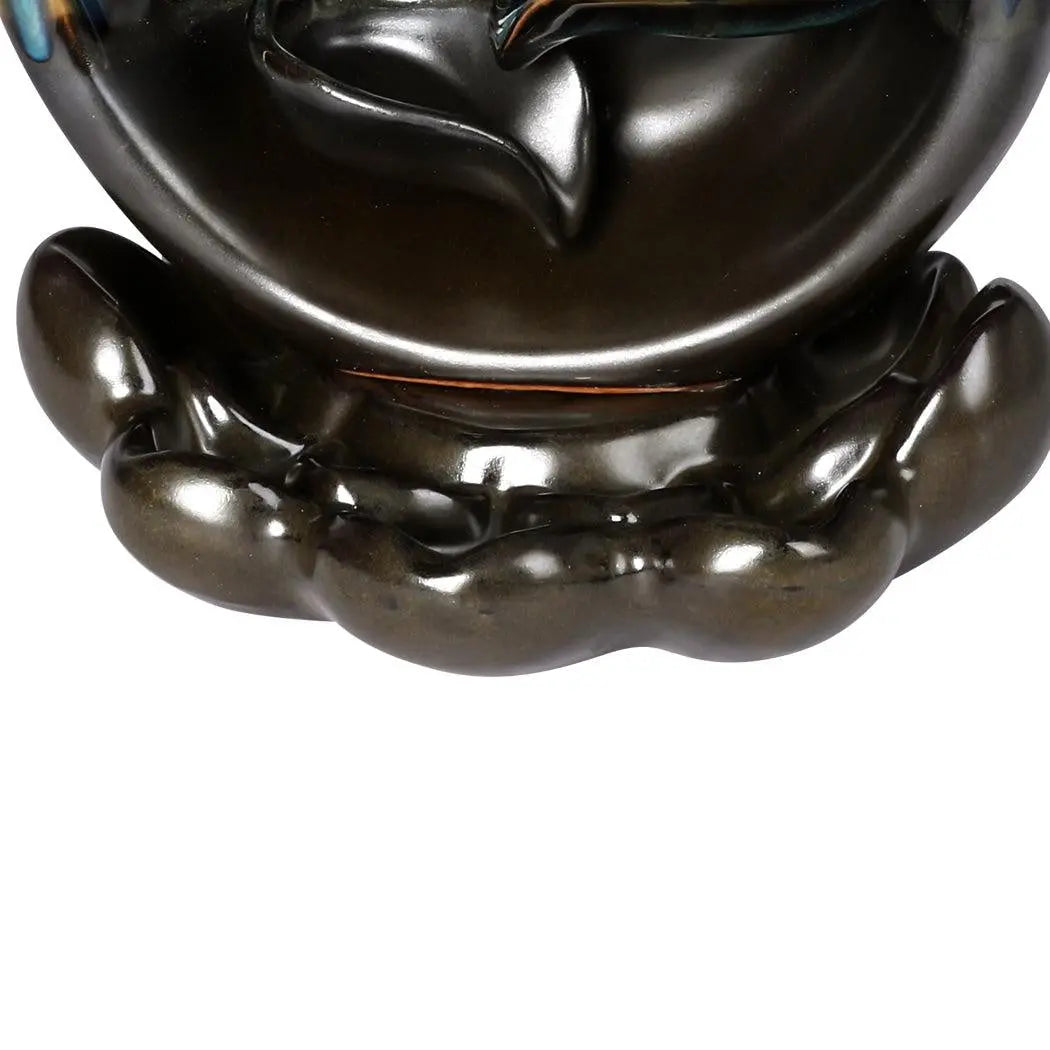 Incense Burner Rounded Waterfall Smoke Backflow Ceramic Cone Holder + 10 Cones Deals499