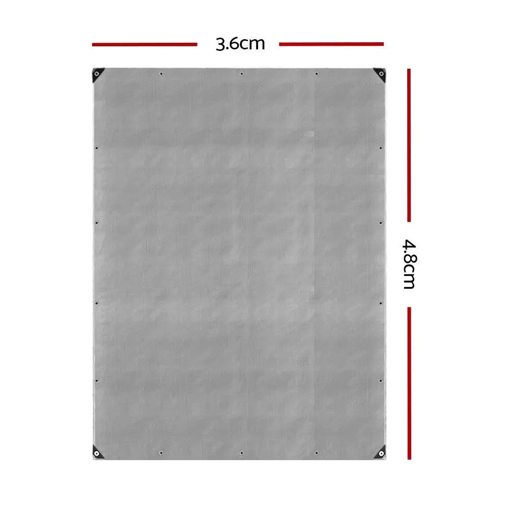 Instahut 3.6x4.8m Tarp Camping Tarps Poly Tarpaulin Heavy Duty Cover 180gsm Silver Deals499