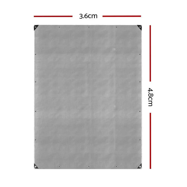 Instahut 3.6x4.8m Tarp Camping Tarps Poly Tarpaulin Heavy Duty Cover 180gsm Silver Deals499