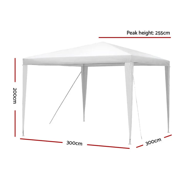 Instahut Wedding Gazebo Outdoor Marquee Party Tent Event Canopy Camping 3x3 White Deals499