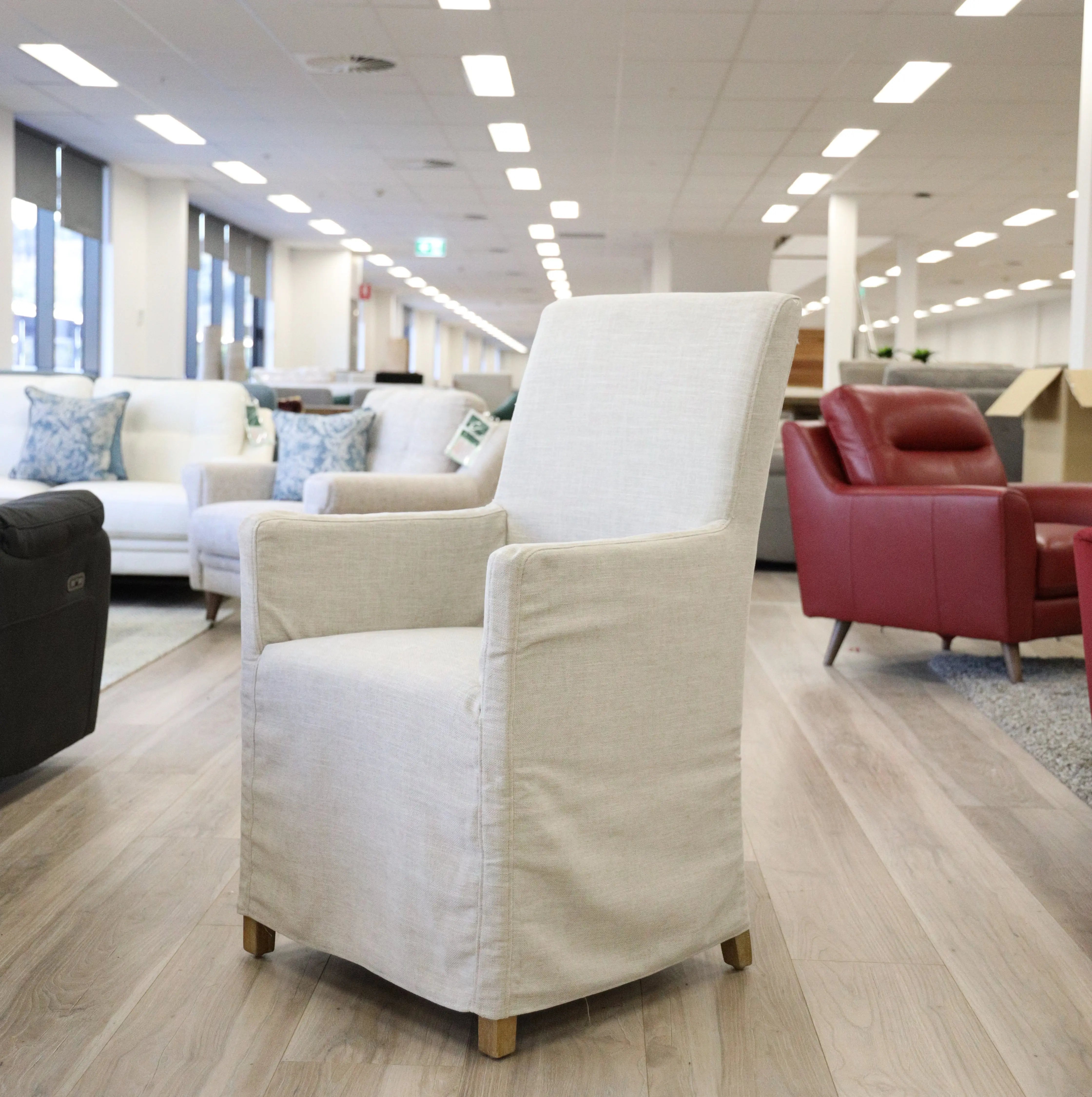 Ixora  Dining Chair Set of 4 Fabric Slipcover French Provincial Carver Timber Deals499