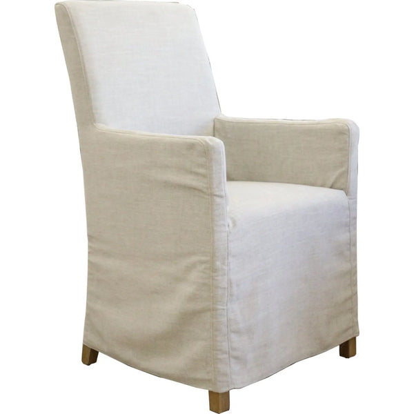 Ixora  Dining Chair Set of 6 Fabric Slipcover French Provincial Carver Timber Deals499