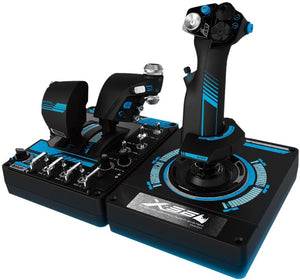 LOGITECH G X56 H.O.T.A.S. RGB Throttle & Stick Simulation Controller 6 DOF Pitch Roll Yaw Back Forward Up Down Left Right 4 Springs 189+ Programable LOGITECH