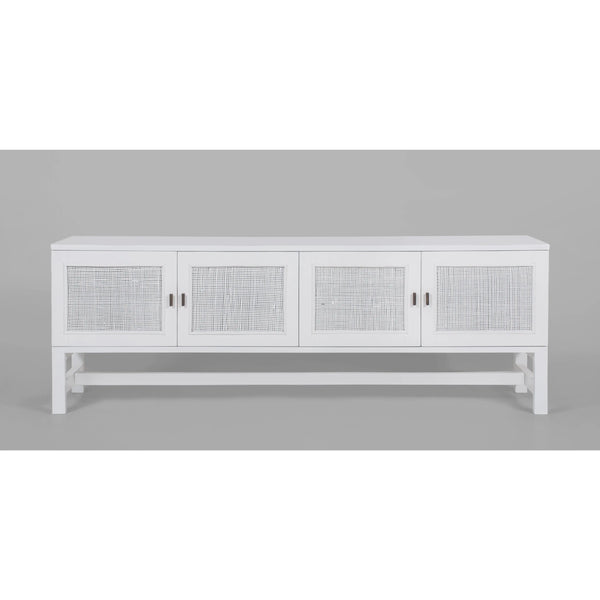 Jasmine ETU Entertainment TV Unit 160cm 4 Door Mindi Wood Rattan - White Deals499