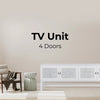 Jasmine ETU Entertainment TV Unit 160cm 4 Door Mindi Wood Rattan - White Deals499