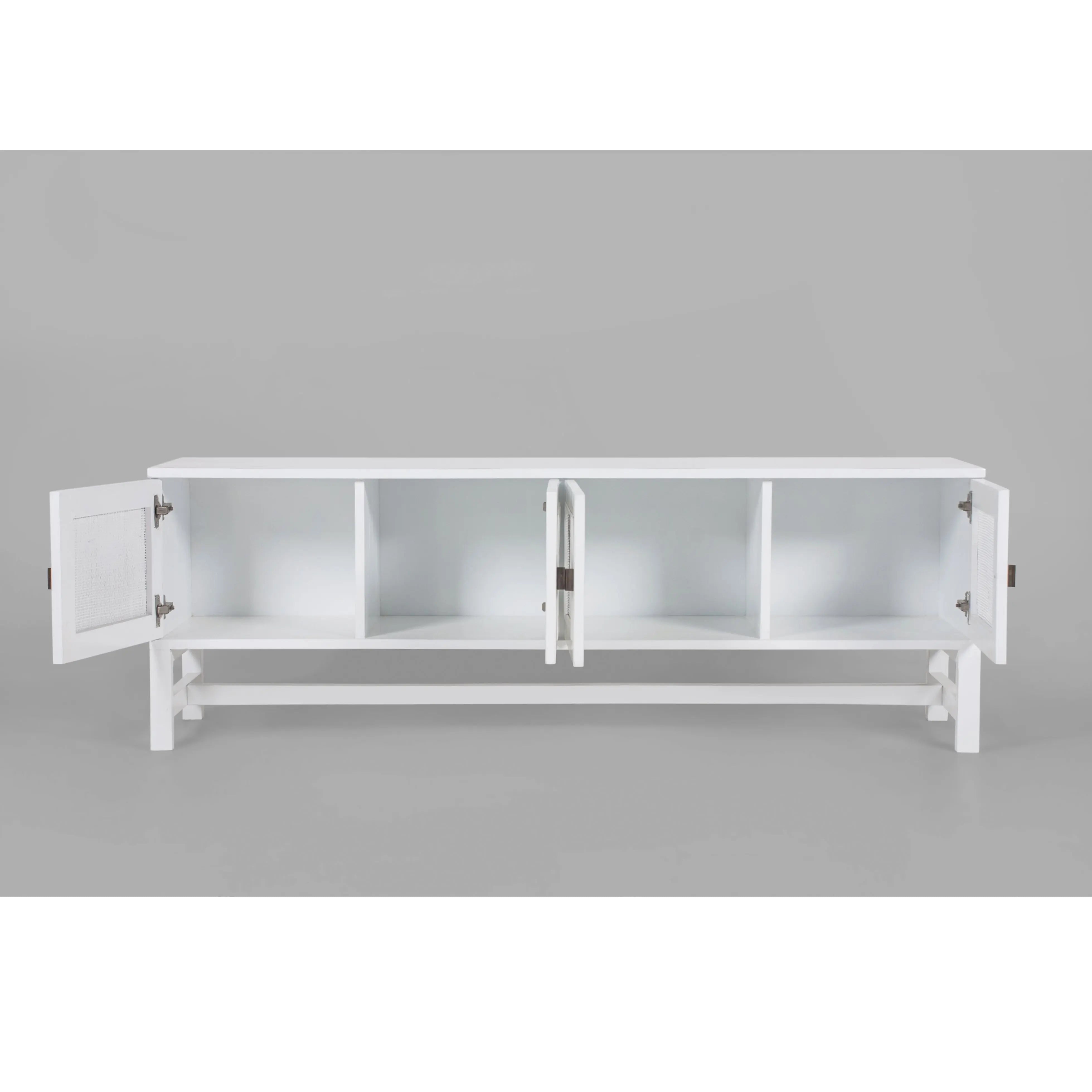Jasmine ETU Entertainment TV Unit 160cm 4 Door Mindi Wood Rattan - White Deals499