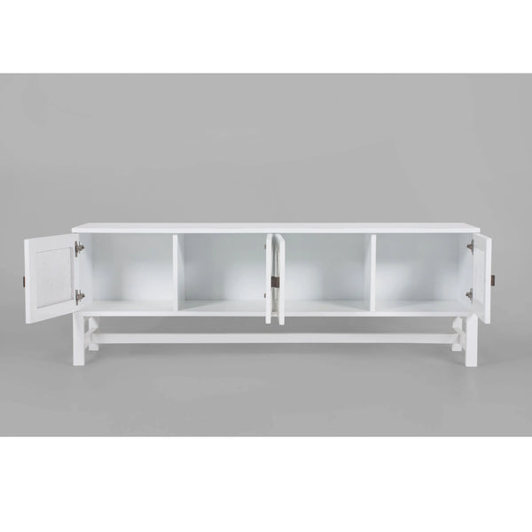 Jasmine ETU Entertainment TV Unit 160cm 4 Door Mindi Wood Rattan - White Deals499