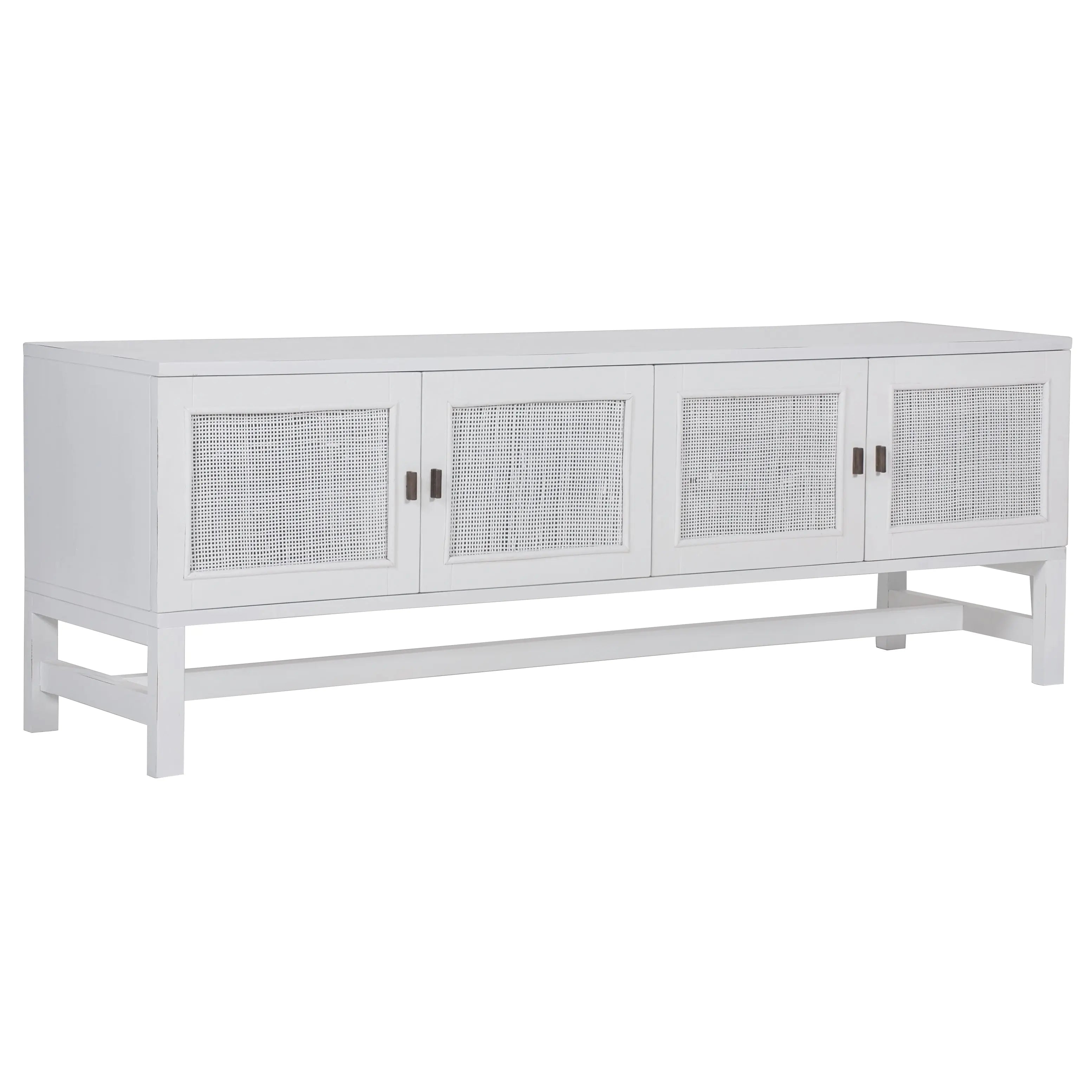 Jasmine ETU Entertainment TV Unit 160cm 4 Door Mindi Wood Rattan - White Deals499
