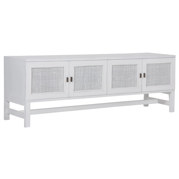 Jasmine ETU Entertainment TV Unit 160cm 4 Door Mindi Wood Rattan - White Deals499