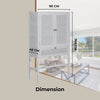 Jasmine Tall Storage Cabinet 90cm 2 Door 1 Drawer Mindi Wood Rattan - White Deals499