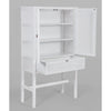 Jasmine Tall Storage Cabinet 90cm 2 Door 1 Drawer Mindi Wood Rattan - White Deals499