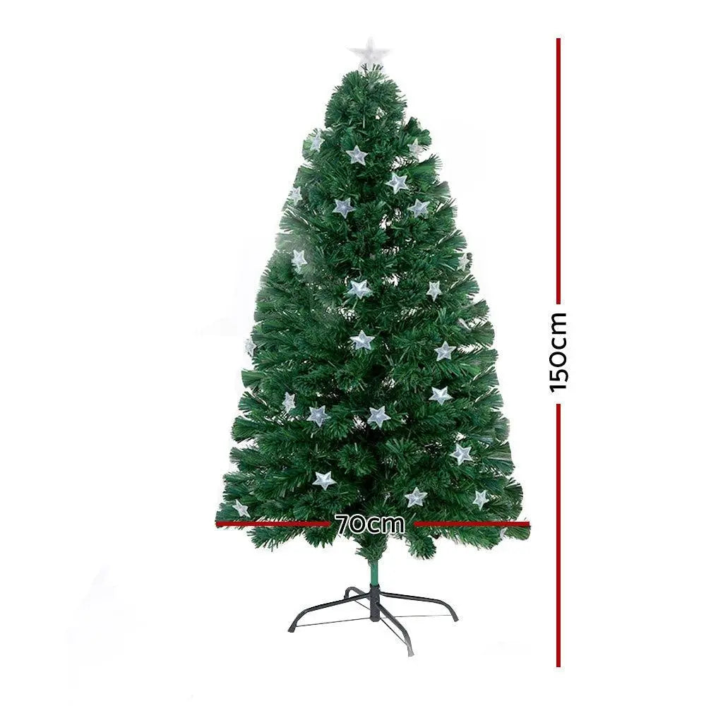 Jingle Jollys 1.5M 5FT LED Christmas Tree Xmas Optic Fiber Multi Colour Lights Deals499