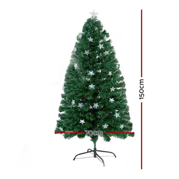 Jingle Jollys 1.5M 5FT LED Christmas Tree Xmas Optic Fiber Multi Colour Lights Deals499