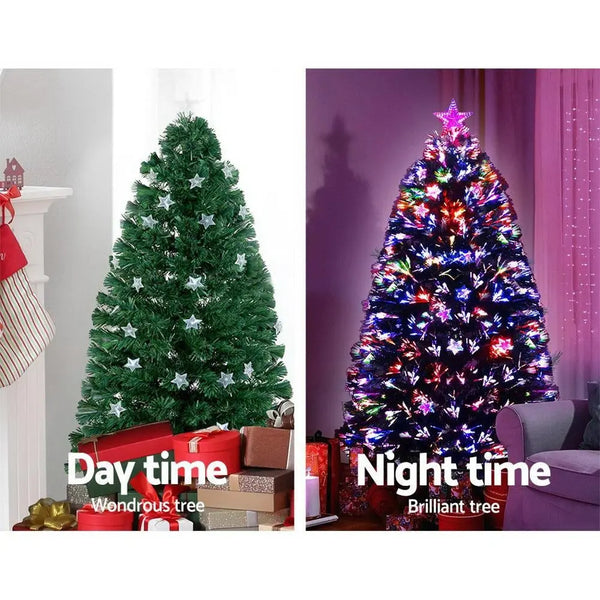 Jingle Jollys 1.5M 5FT LED Christmas Tree Xmas Optic Fiber Multi Colour Lights Deals499