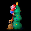 Jingle Jollys 1.8M Christmas Inflatable Santa on Tree Lights Xmas Decor Airblown Deals499