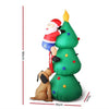 Jingle Jollys 1.8M Christmas Inflatable Santa on Tree Lights Xmas Decor Airblown Deals499