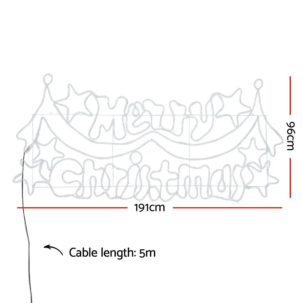 Jingle Jollys 1.9M LED Merry Christmas lights Motif Light Outdoor Decorations Deals499