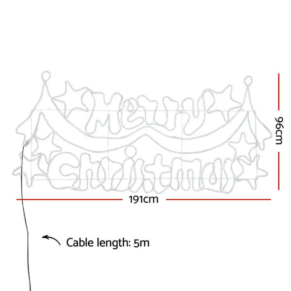 Jingle Jollys 1.9M LED Merry Christmas lights Motif Light Outdoor Decorations Deals499