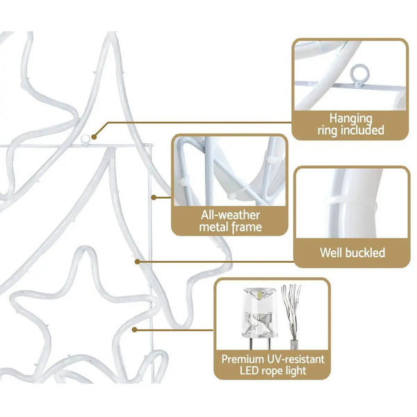 Jingle Jollys 1.9M LED Merry Christmas lights Motif Light Outdoor Decorations Deals499