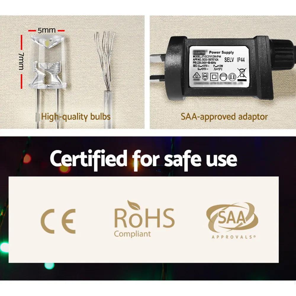 Jingle Jollys 100M Christmas String Lights 500LED Multi Colour Deals499